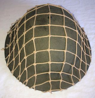 1943 WWII US Army Kelly Helmet w/ Net NAMED Oran North Africa 11