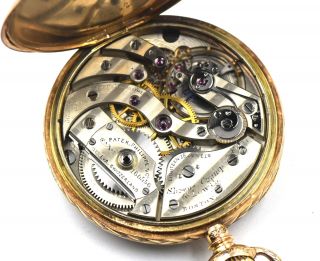 ANTIQUE PATEK PHILIPPE POCKET WATCH 14K GOLD RETAILED BY SHREVE CRUMP LOW c1913 7