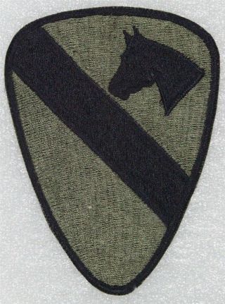 Army Patch: 1st Cavalry Division,  Vietnam Era,  Subdued,  " Made In Japan "