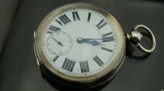 Over 100 Years Old Antique Sterling Silver Key - Wind Swiss Pocket Watch Ticking