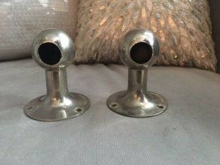 Antique Brass/nickel - Plated Towel Bar Bracket Pair - Brasscrafters - Early 1900s