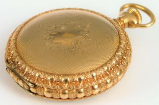 Antique Large Crescent Gold Filled Pocket Watch Case Fine Engraved Details