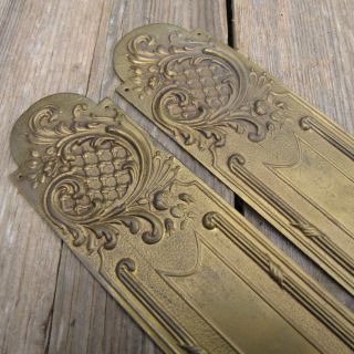 Ornate Pressed Brass Door Finger Push Plates
