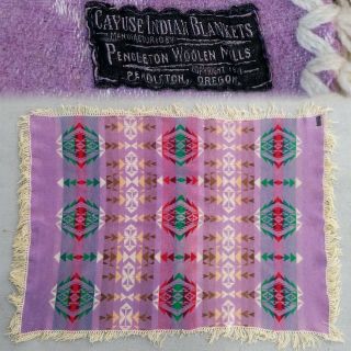 Vintage 1920s Pendleton Cayuse Indian Blanket Purple And Green 57 - 1/2 " X 43 "