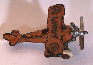 Vintage Hubley Cast Iron Toy Lindy Airplane -