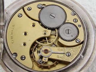 OMEGA Antique 1902 - 1908 Swiss Silver Art Deco Men ' s Pocket Watch SERVICED & RUNS 11