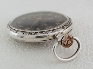 OMEGA Antique 1902 - 1908 Swiss Silver Art Deco Men ' s Pocket Watch SERVICED & RUNS 4