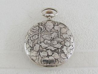 OMEGA Antique 1902 - 1908 Swiss Silver Art Deco Men ' s Pocket Watch SERVICED & RUNS 5