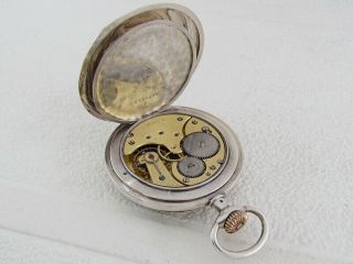 OMEGA Antique 1902 - 1908 Swiss Silver Art Deco Men ' s Pocket Watch SERVICED & RUNS 9