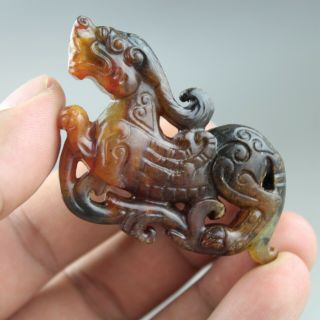 2.  2  China Old Jade Chinese Hand - Carved Dragon Statue Jade Pendant 2065