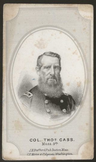 Civil War Cdv Union Colonel Thomas Cass 9th Massachusetts Infantry