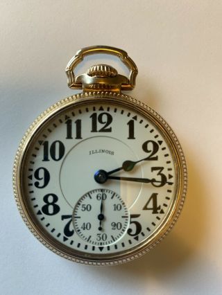 Antique Illinois 60 Hour 16s Bunn Special 21 Jewel Railroad Pocket Watch.  1928/9