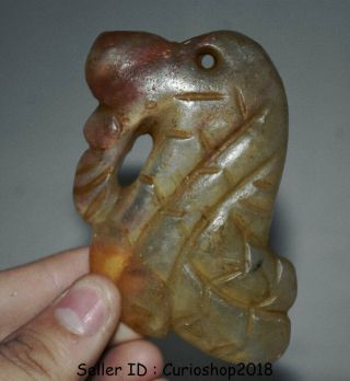 3.  4 " Ancient China Hongshan Culture Old Red Crystal Eagle Bird Amulet Pendant