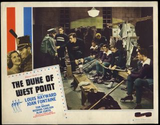 1938 Color Lobby Card Romance Drama Duke Of West Point Hockey Scene Nr