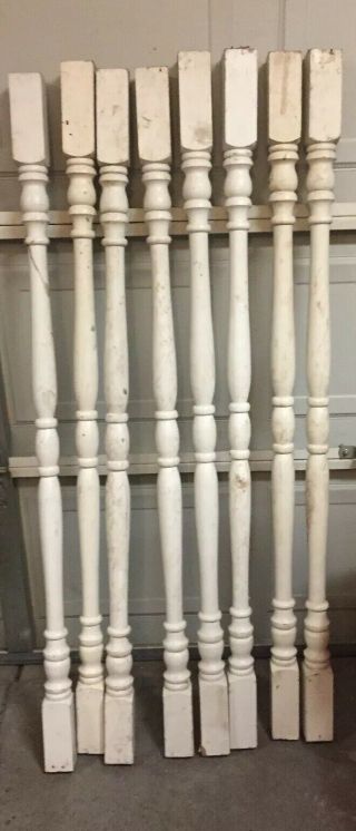 2 Antique Vtg Turned Wood Post Pillar Column Newel Porch Architectural Salvage