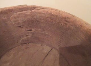 large 1800 ' s antique handmade pantry cheese wood iron round box container wine 7