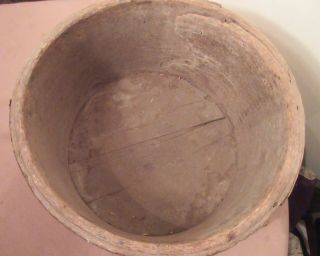 large 1800 ' s antique handmade pantry cheese wood iron round box container wine 8