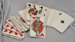 Antique B.  P.  Grimaud Paris 52 Playing Cards Deck Genoese Pattern Unnumbered
