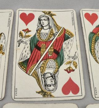 Antique B.  P.  GRIMAUD Paris 52 Playing Cards Deck Genoese Pattern UnNumbered 2