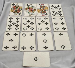 Antique B.  P.  GRIMAUD Paris 52 Playing Cards Deck Genoese Pattern UnNumbered 7