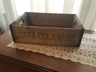Very Rare Vintage Lotta Cola Wood Soda Pop Crate