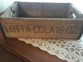 Very Rare Vintage Lotta Cola Wood Soda Pop Crate 6