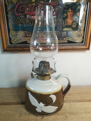 Vintage Antique Large Owl Design Finger Oil Lamp