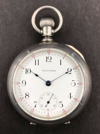 1918 Waltham 18s 17j Pocket Watch Ps Bartlett/1883 2278438 Of Sterling Case Of