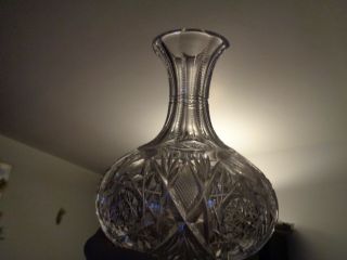 ABP BIRKS Antique CRYSTAL CUT CARAFE / DECANTER American Brilliant Period 7