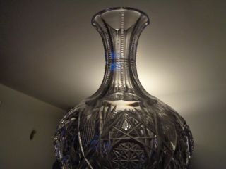 ABP BIRKS Antique CRYSTAL CUT CARAFE / DECANTER American Brilliant Period 8