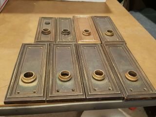 8 Antique Large Solid Brass Russwin Door Plates