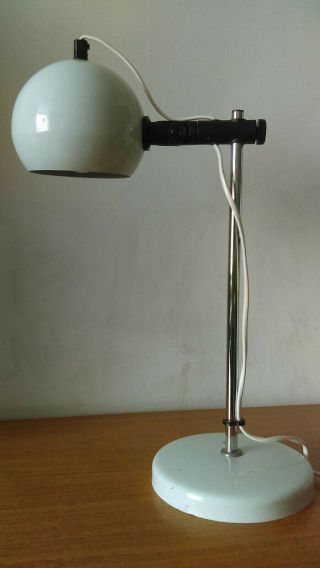 Mid Century Italian White Eyeball Adjustable Desk Table Light Lamp
