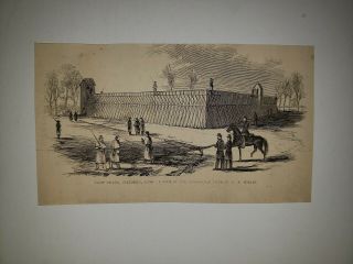 Camp Chase Columbus Ohio Prison Rebels 1862 Civil War Sketch