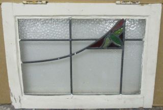 Old English Leaded Stained Glass Window Abstract Leafy Sweep 21 " X 15.  25 "