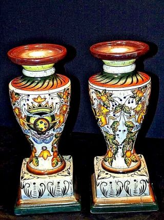 Porcelain Candle Stick Holders Aa18 - 1346 Vintage (pair)