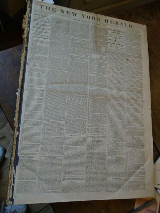 Newspapers York Herald,  April 1 - June 30,  1861 Start of Civil War 80 issues 2