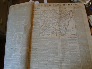 Newspapers York Herald,  April 1 - June 30,  1861 Start of Civil War 80 issues 3