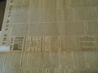 Newspapers York Herald,  April 1 - June 30,  1861 Start of Civil War 80 issues 4