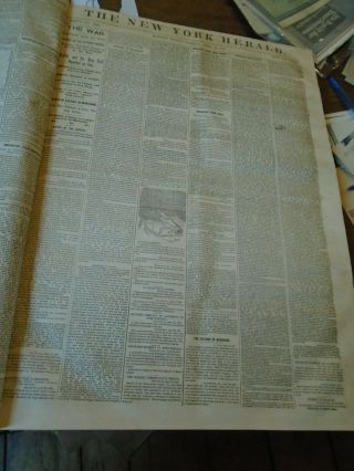 Newspapers York Herald,  April 1 - June 30,  1861 Start of Civil War 80 issues 5