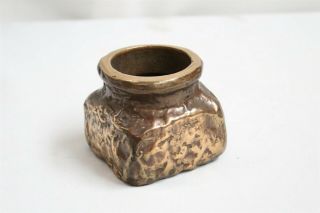 Mcm Italian Raymor Squared Round Brutalist Bronze Bottle Vase Eames Interest