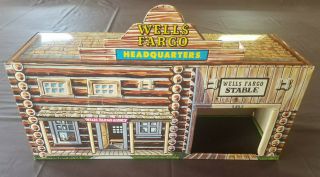 Rare 1959 Marx " Tales Of Wells Fargo " Tin Headquarters / Stable Agency Building