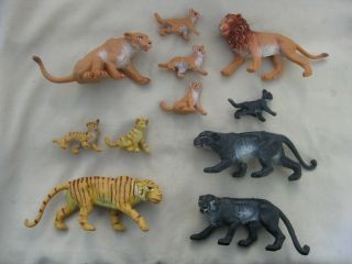 Oliver Spain 11 Jungle Big Cat Vintage Soft Plastic Play Set Animal Figures