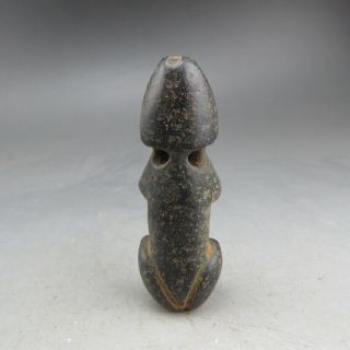 China,  liaoning,  jade,  hongshan culture,  black magnet,  penis&Apollo,  pendant Z35 4