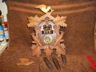 Vintage Antigue Black Forest Cuckoo Clock Made In Germany