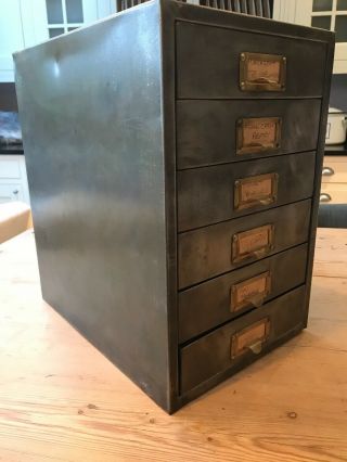 Vintage Industrial Metal Filing Cabinet Drawers 2