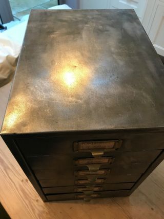Vintage Industrial Metal Filing Cabinet Drawers 3