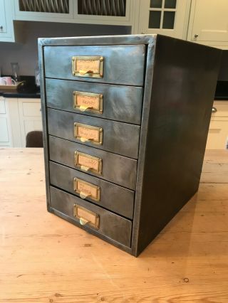 Vintage Industrial Metal Filing Cabinet Drawers 4