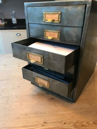 Vintage Industrial Metal Filing Cabinet Drawers 6