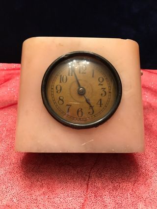 Estate Antique Solid Marble Wind - Up Clock/still