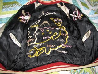 Reversible Korea Or Vietnam Heavy Embroider Tour Jacket,  Map,  Eagles